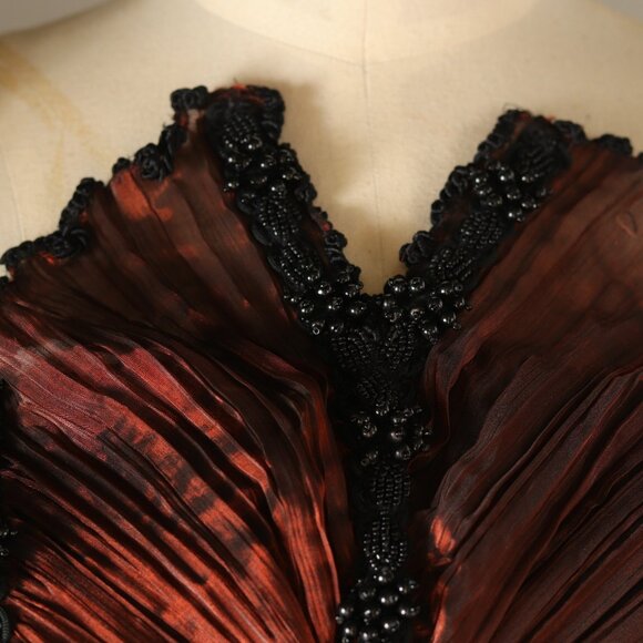 Stunning Black & Metallic Rust Evening Dress That Gives Fancy Wench Vibes - Picture 11 of 13